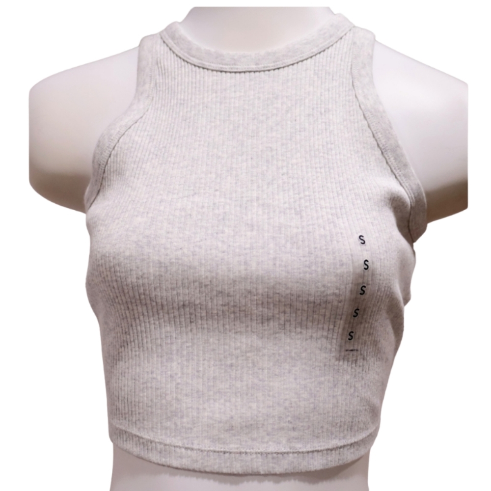 Uniqlo Light Gray Ribbed Tank Top